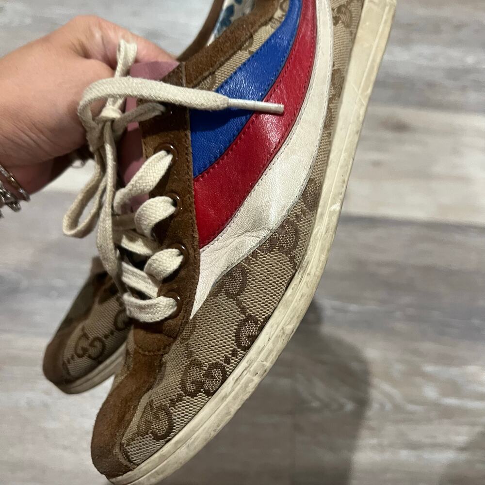 Gucci Falacer Monogram Leather Trainers Size EU 37 - Picture 3 of 7